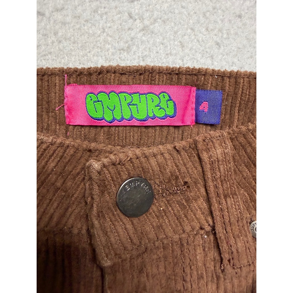 Empyre Corduroy Pants Womens 4 Brown Skate Y2K High Waisted Straight Leg - Picture 5 of 12